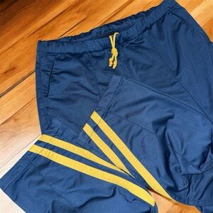GAP Track Pants Mens M 32-34 Blue Yellow Retro Stripe Athletic Warm Up Y2K 2010
